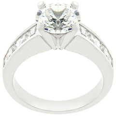 Classic Rhodium Plated Engagement Ring freeshipping - Higher Class Elegance