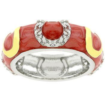Double Pink Enamel Horseshoe Ring freeshipping - Higher Class Elegance