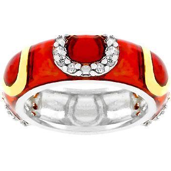 Pink Enamel Horseshoe Ring freeshipping - Higher Class Elegance