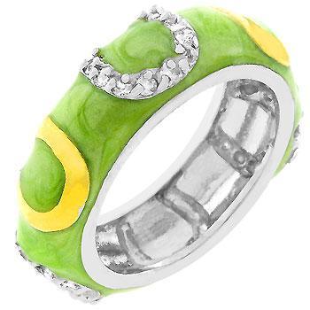 Apple Green Enamel Horseshoe Ring freeshipping - Higher Class Elegance