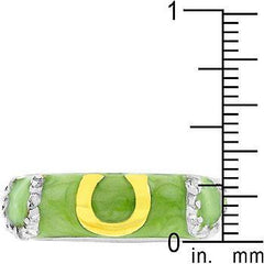 Apple Green Enamel Horseshoe Ring freeshipping - Higher Class Elegance