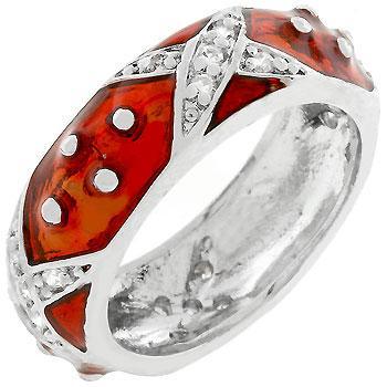 Marbled Ruby Red Enamel Ring freeshipping - Higher Class Elegance