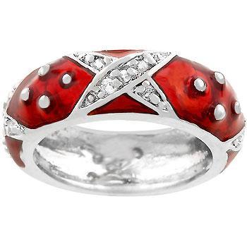 Marbled Ruby Red Enamel Ring freeshipping - Higher Class Elegance