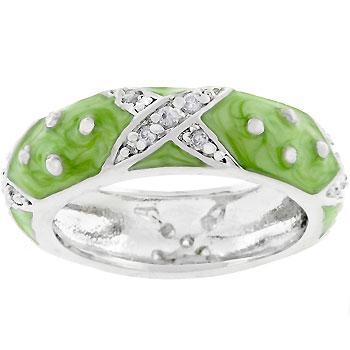 Marbled Apple Green Enamel Ring freeshipping - Higher Class Elegance