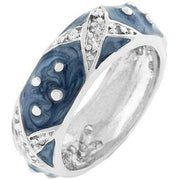 Marbled Blue Enamel Ring freeshipping - Higher Class Elegance