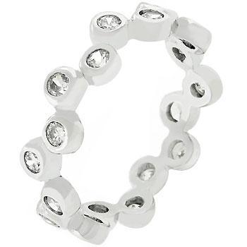 Bezel Set Clear CZ Eternity Band freeshipping - Higher Class Elegance