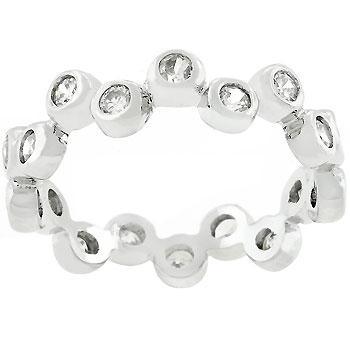 Bezel Set Clear CZ Eternity Band freeshipping - Higher Class Elegance