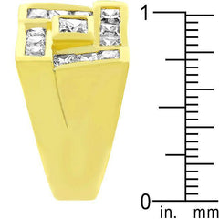Mens Pave Shiny Goldtone Ring freeshipping - Higher Class Elegance