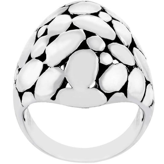 Rhodium Plated Cobblestone Ring freeshipping - Higher Class Elegance
