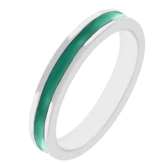 Green Enamel Eternity Ring freeshipping - Higher Class Elegance