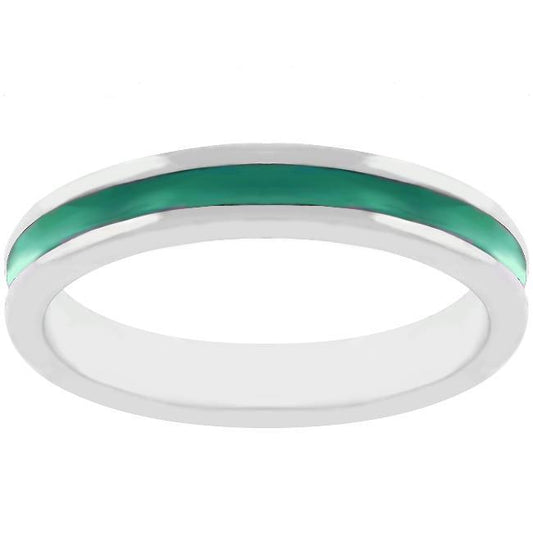 Green Enamel Eternity Ring freeshipping - Higher Class Elegance