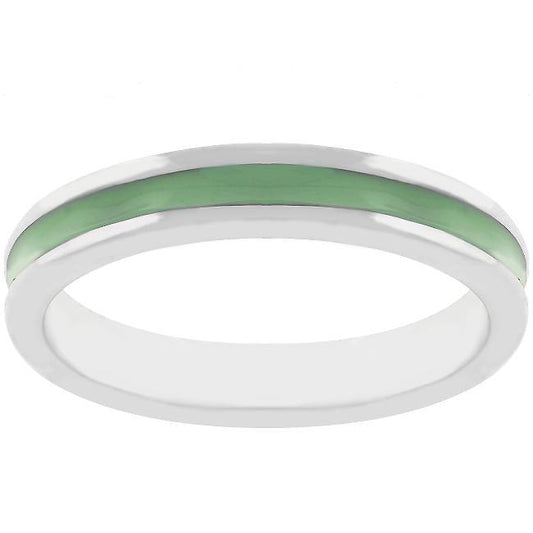 Olive Green Enamel Eternity Ring freeshipping - Higher Class Elegance