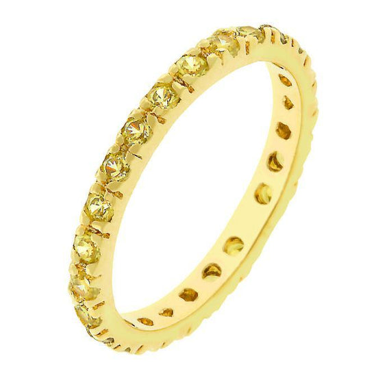 Yellow Cubic Zirconia Eternity Ring freeshipping - Higher Class Elegance