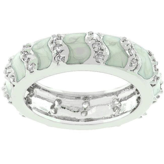 Gray Eternity Enamel Ring freeshipping - Higher Class Elegance