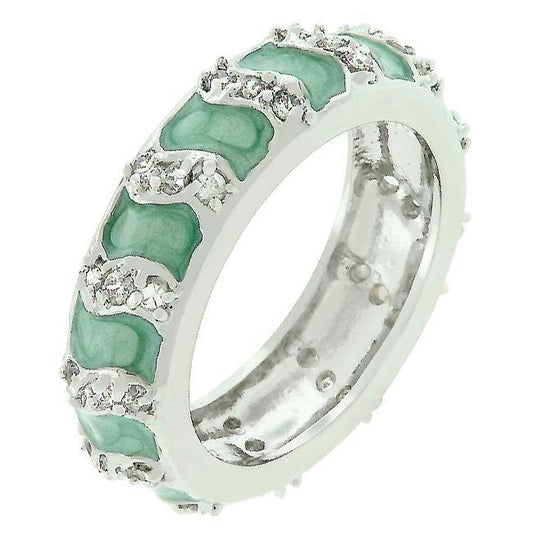 Aqua Eternity Enamel Ring freeshipping - Higher Class Elegance