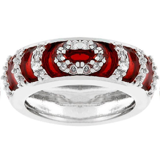 Garnet Enamel Ripple Ring freeshipping - Higher Class Elegance