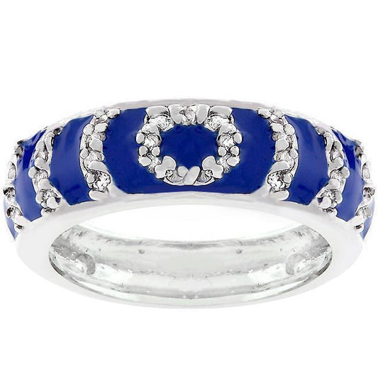 Navy Blue Enamel Ripple Ring freeshipping - Higher Class Elegance