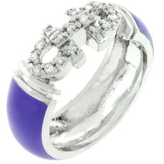Purple Enamel Cubic Zirconia Ring freeshipping - Higher Class Elegance