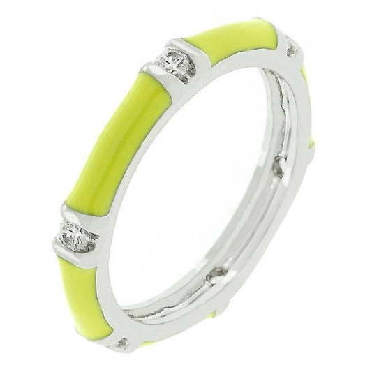 Yellow Enamel Stacker Ring freeshipping - Higher Class Elegance