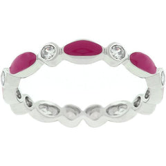 Fuchsia Link Enamel Stacker Ring freeshipping - Higher Class Elegance