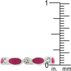 Fuchsia Link Enamel Stacker Ring freeshipping - Higher Class Elegance