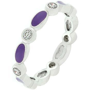 Purple Link Enamel Stacker Ring freeshipping - Higher Class Elegance