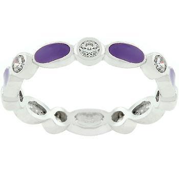Purple Link Enamel Stacker Ring freeshipping - Higher Class Elegance