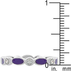Purple Link Enamel Stacker Ring freeshipping - Higher Class Elegance