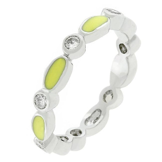 Yellow Link Enamel Stacker Ring freeshipping - Higher Class Elegance