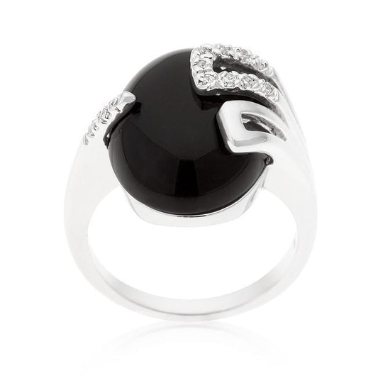 Black Onyx Egg Ring freeshipping - Higher Class Elegance