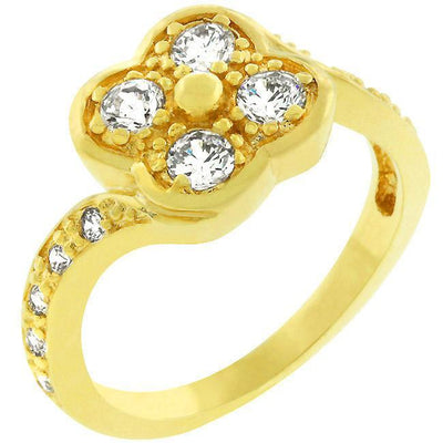 Cubic Zirconia Clover Ring freeshipping - Higher Class Elegance