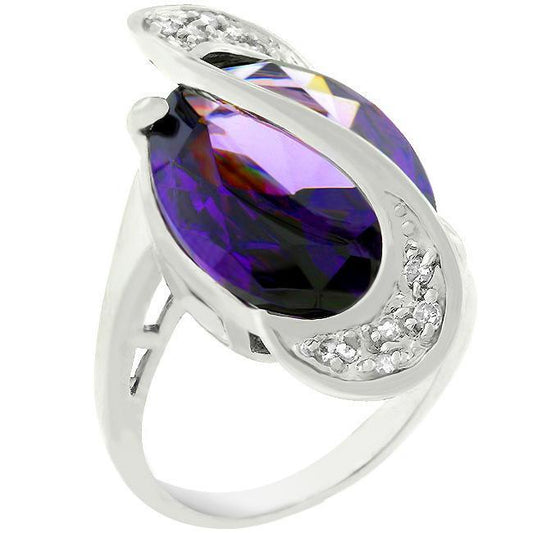 Pave Amethyst Purple Orbit Ring freeshipping - Higher Class Elegance