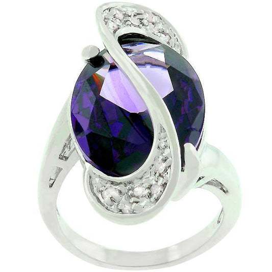 Pave Amethyst Purple Orbit Ring freeshipping - Higher Class Elegance