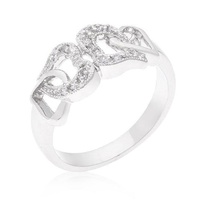 Linked Cubic Zirconia Hearts Ring freeshipping - Higher Class Elegance
