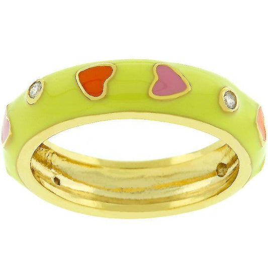 Sorbet Enamel Hearts Ring freeshipping - Higher Class Elegance