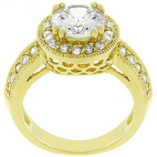 Pave Halo Vintage Crown Ring freeshipping - Higher Class Elegance
