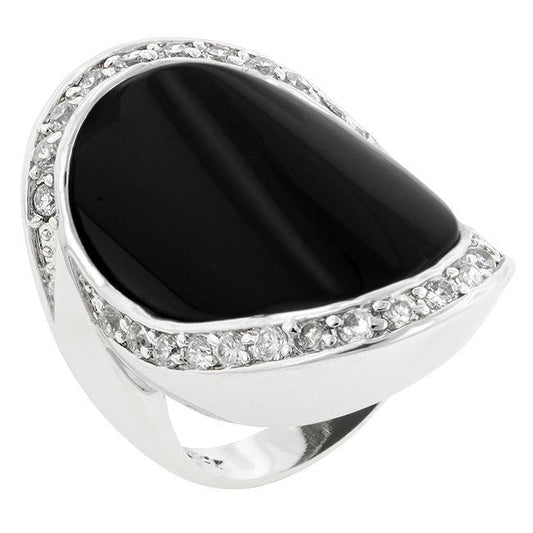 Pave Trim Onyx Ring freeshipping - Higher Class Elegance