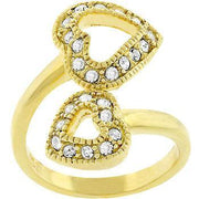 Dual Pave Hearts Ring freeshipping - Higher Class Elegance