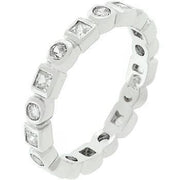 Rhodium Plated Eternity Stackable Band freeshipping - Higher Class Elegance