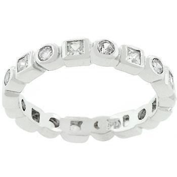 Rhodium Plated Eternity Stackable Band freeshipping - Higher Class Elegance