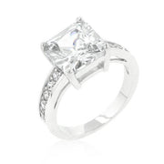 Classic Princess Cut Raised Pave Engagement Ring freeshipping - Higher Class Elegance