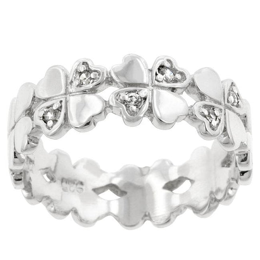 Clover Hearts Ring Band freeshipping - Higher Class Elegance