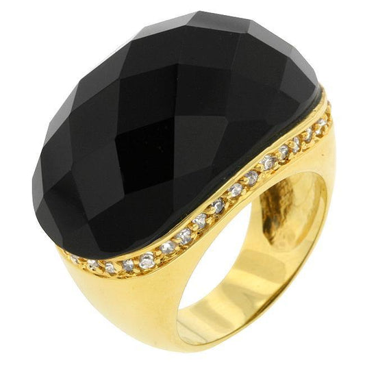 Black Beauty Faceted Onyx Ring freeshipping - Higher Class Elegance