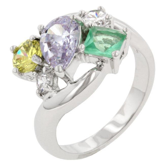 Bejeweled Cluster Cocktail Ring freeshipping - Higher Class Elegance