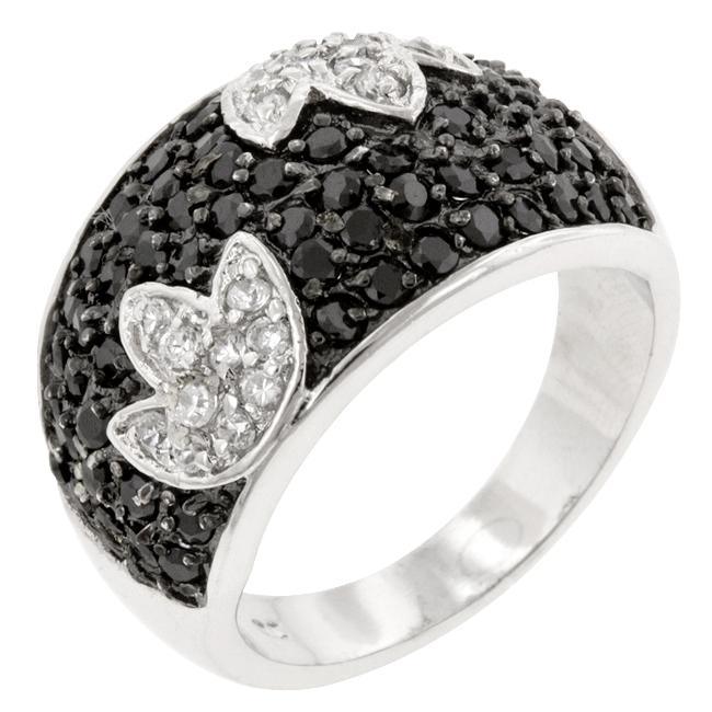 Black and White Tulip Ring freeshipping - Higher Class Elegance