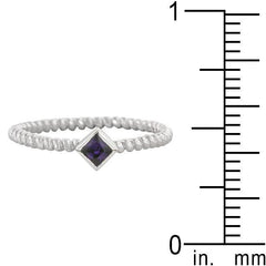 Twisted Petite Amethyst Solitaire Ring freeshipping - Higher Class Elegance