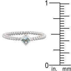 Twisted Petite Blue Topaz Solitaire Ring freeshipping - Higher Class Elegance