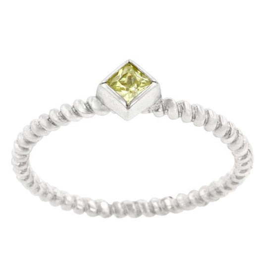 Twisted Petite Peridot Solitaire Ring freeshipping - Higher Class Elegance