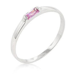 Pink Petite Solitaire Ring freeshipping - Higher Class Elegance