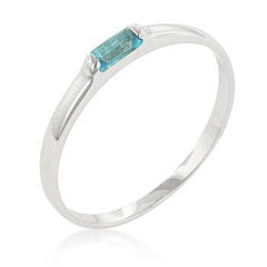Blue Topaz Petite Solitaire Ring freeshipping - Higher Class Elegance